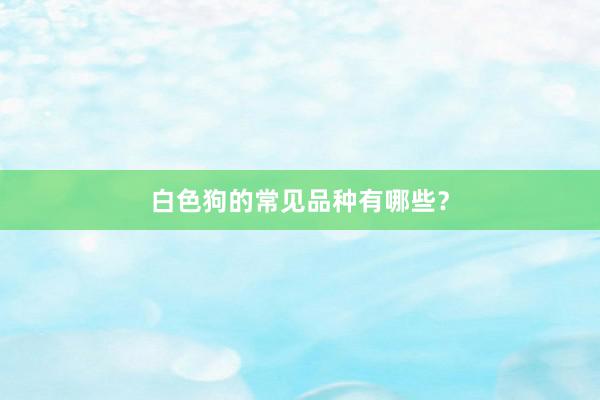 白色狗的常见品种有哪些？